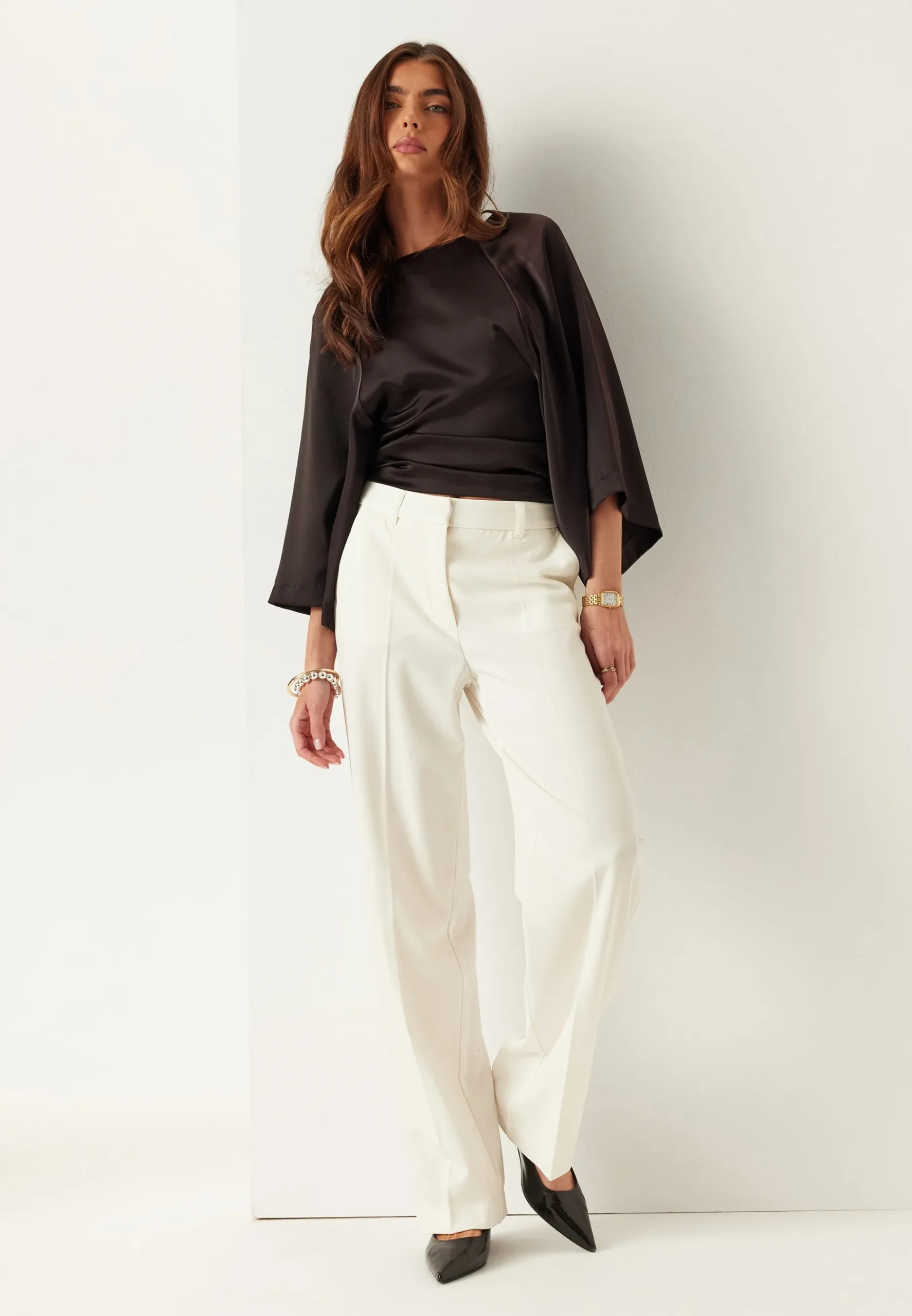 Straight High Waist Suit Trousers