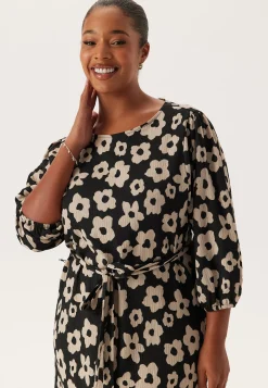 Structure Flounce Midi Dress
