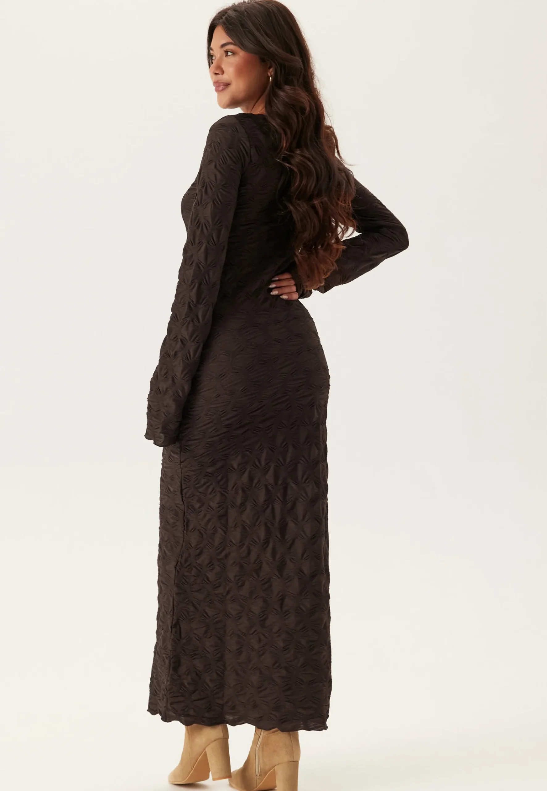Structure Long Sleeve Midi Dress