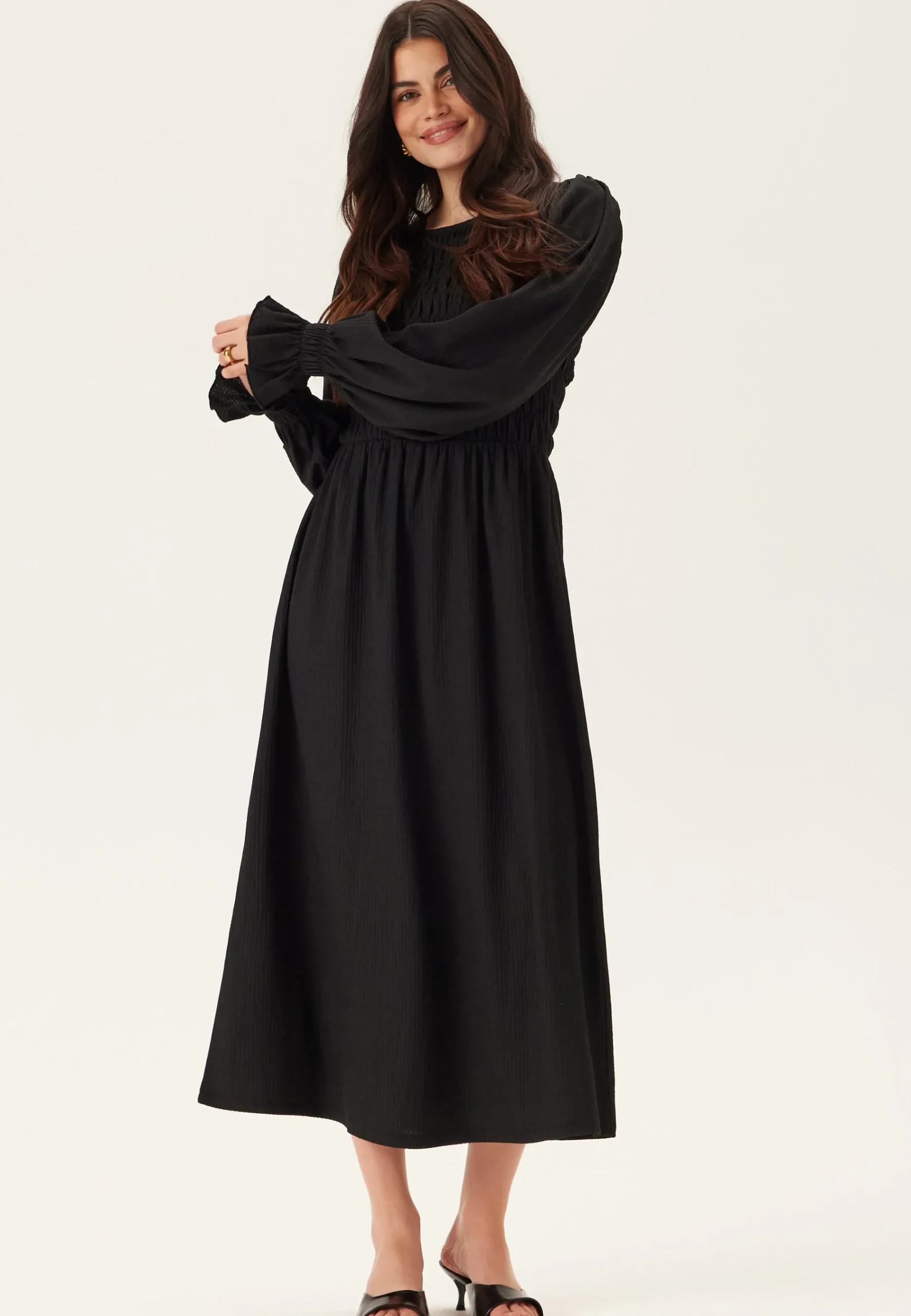 Structure Long Sleeve Midi Dress