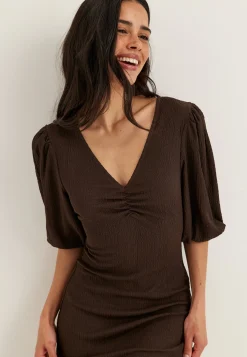Structure Puff Sleeve Dress