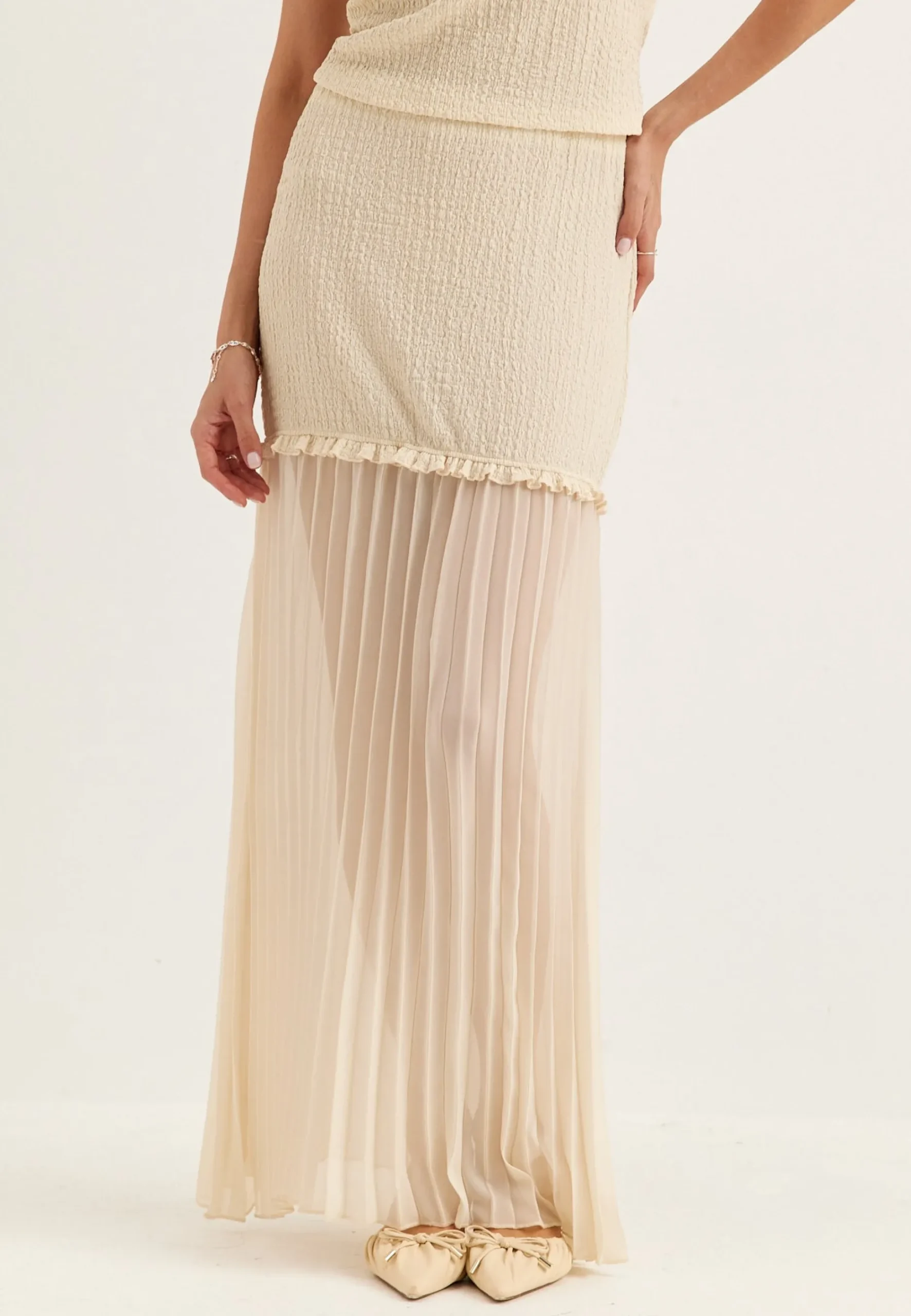Strucure Combined Maxi Skirt