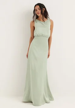 Tie Back Shawl Satin Dress
