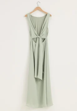 Tie Back Shawl Satin Dress