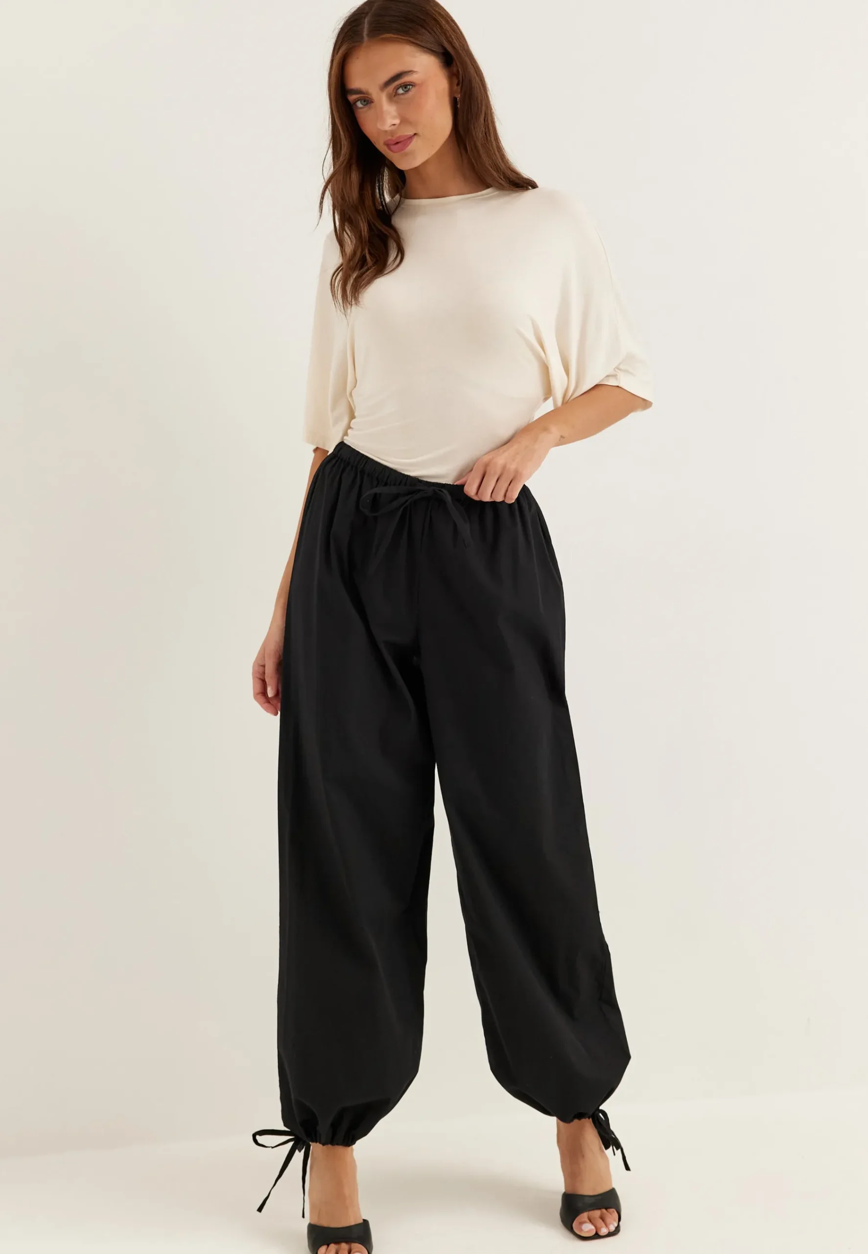 Tie Detail Cotton Trousers