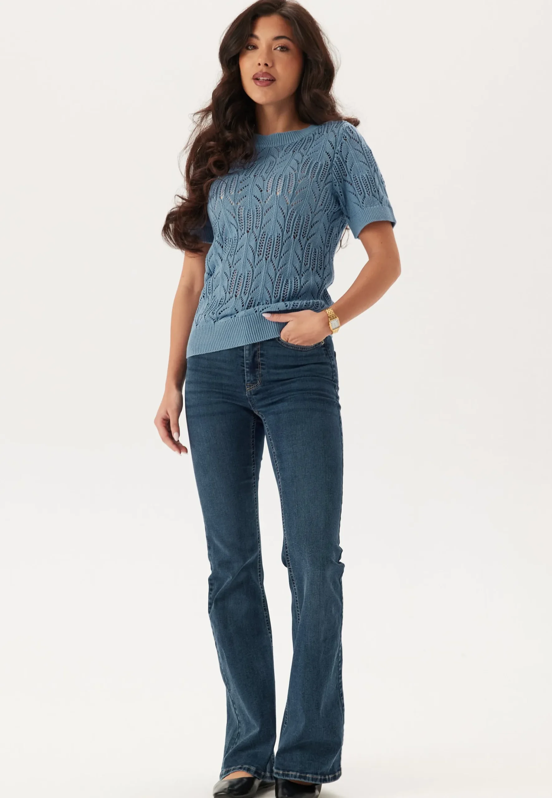 Vicotti S/S O-NECK KNIT TOP -
