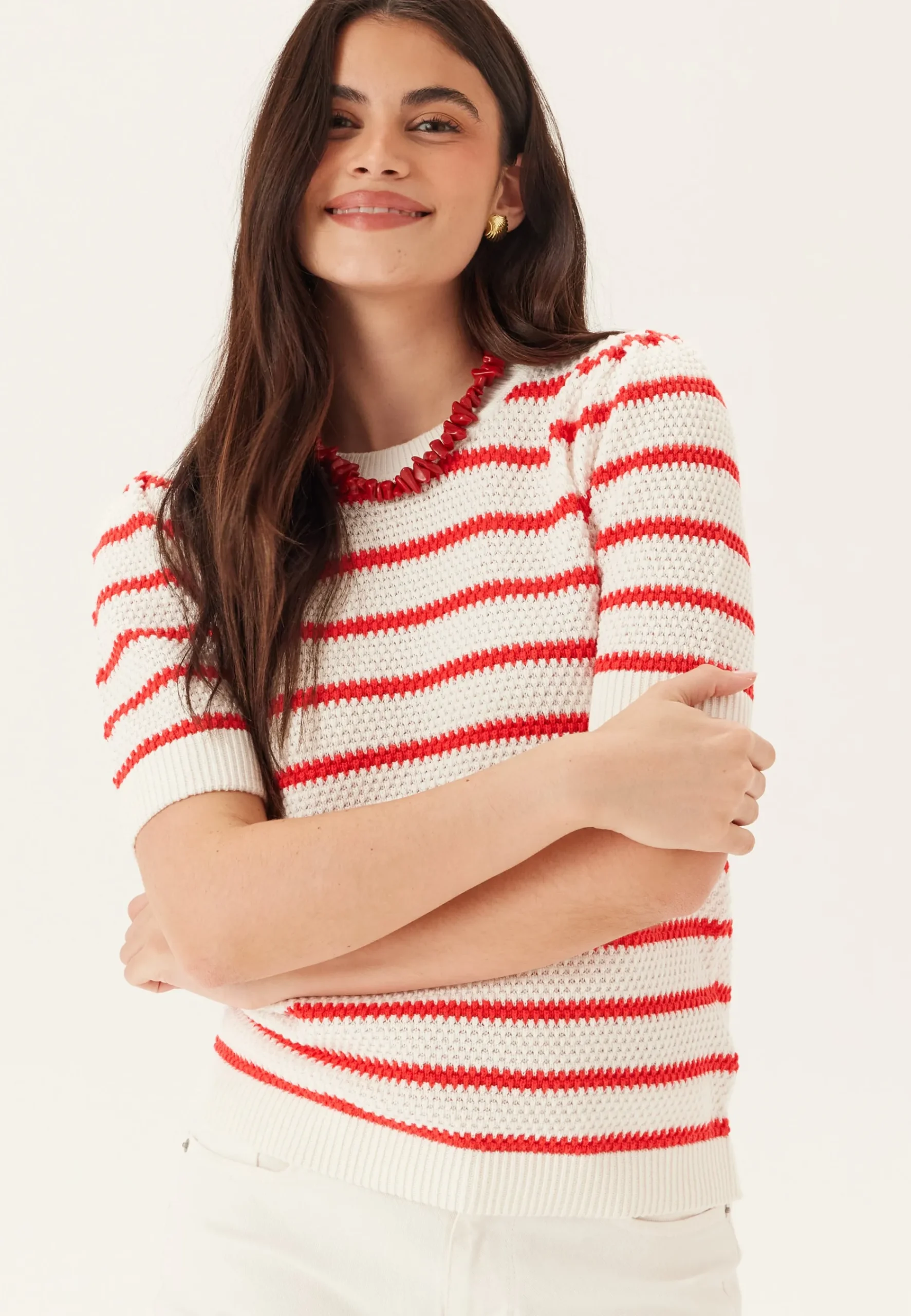 Vidalo O-neck S/S STRIPE KNIT