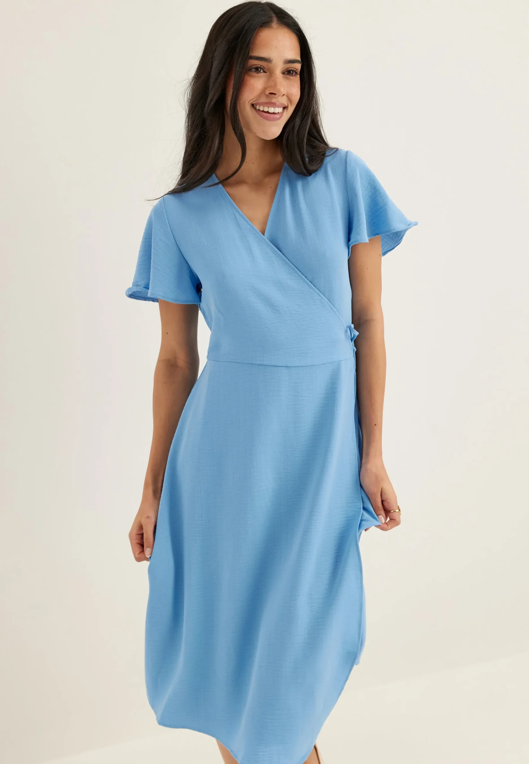 Vilovie S/S Wrap Midi Dress