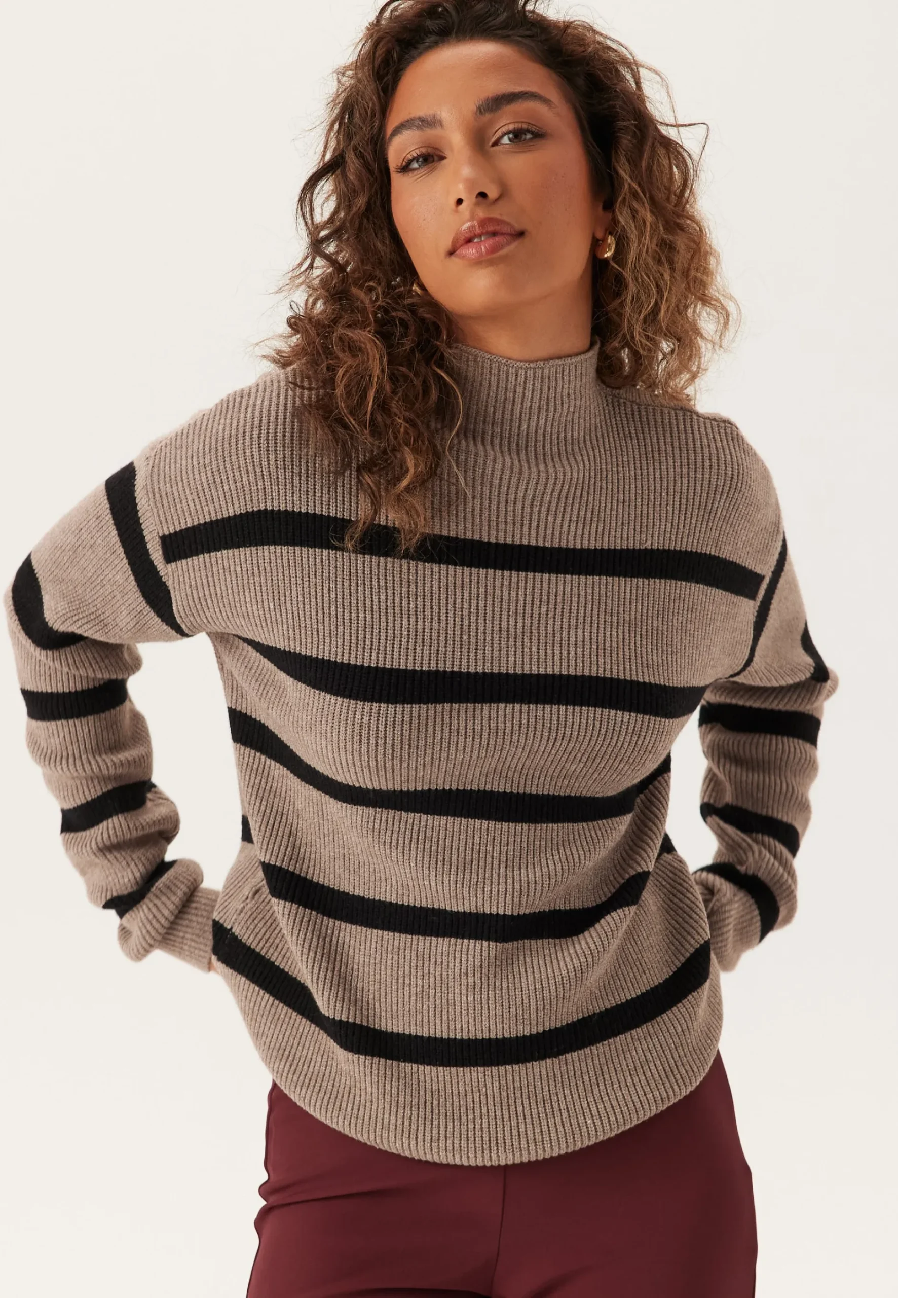 Viril Mockneck L/S Knit Rib Top