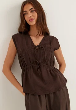 Viscose Tie Detail Blouse