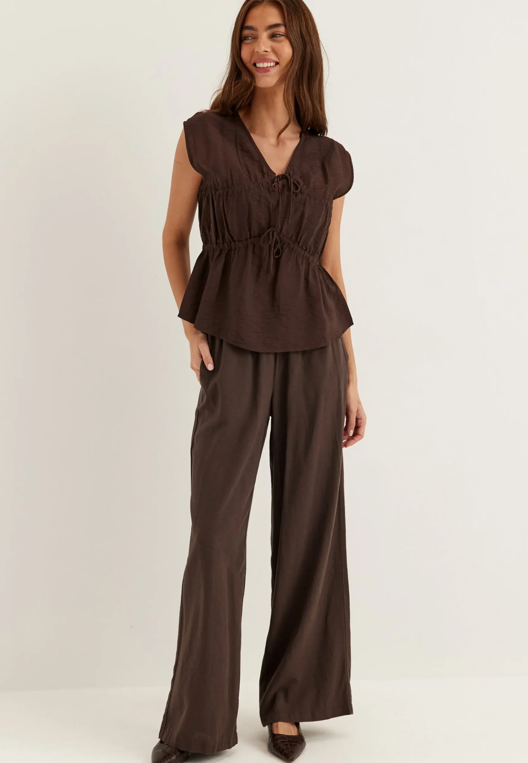 Viscose Tie Detail Blouse