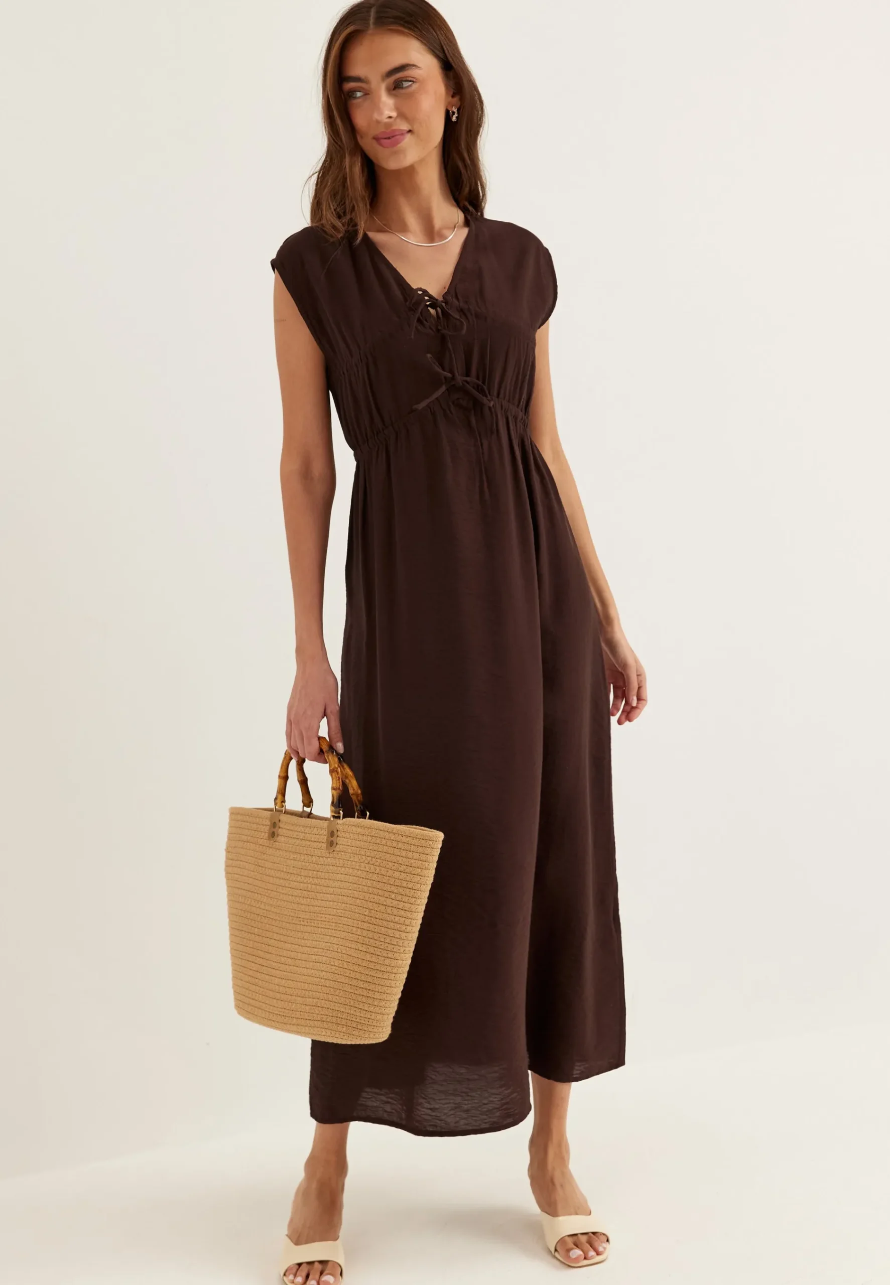 Viscose Tie Detail Dress