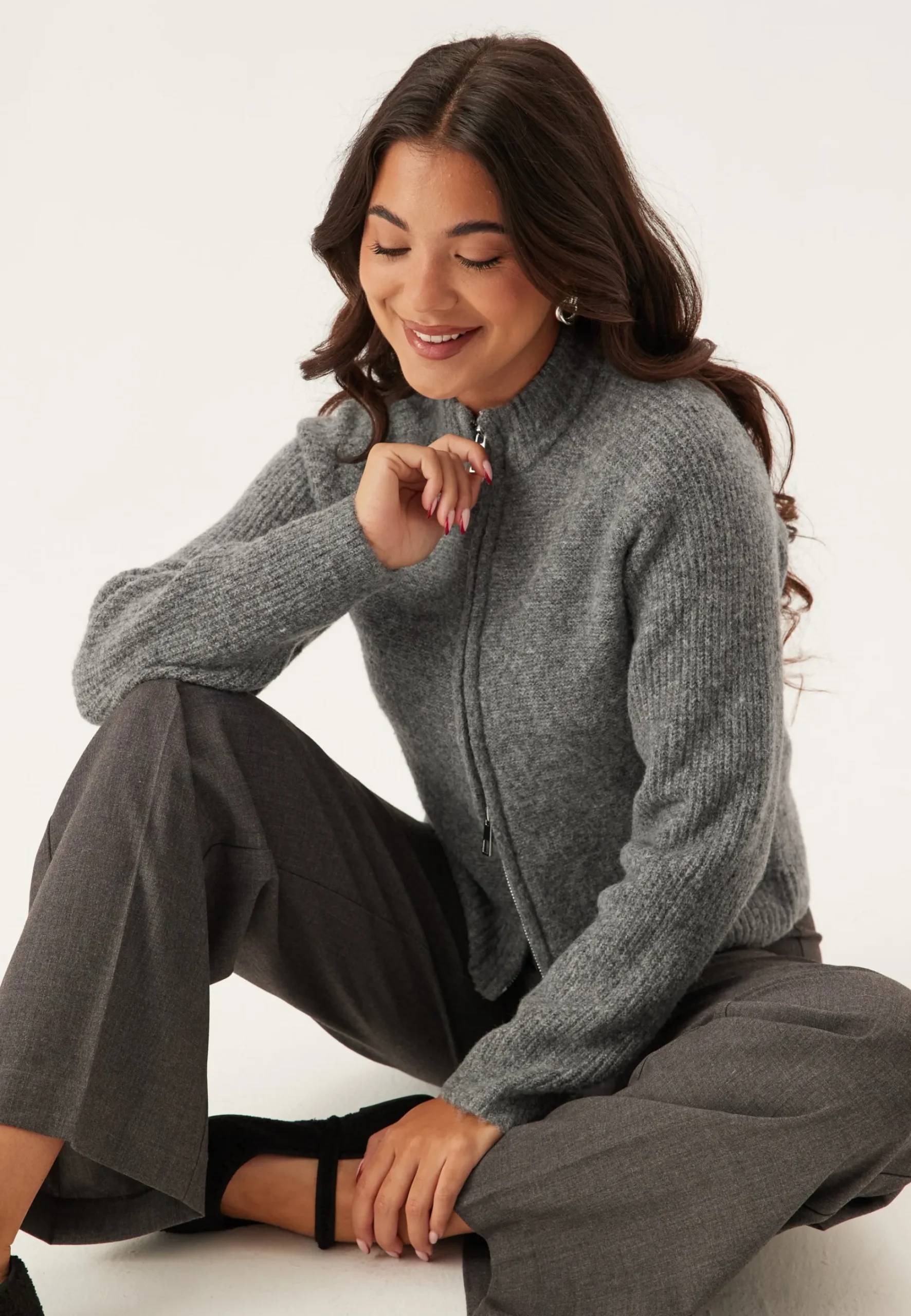 Vmbang Ls High Neck Zip Cardig