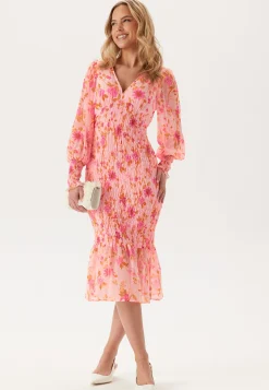 Vmflora Ls V-neck Calf Dress