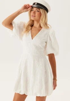 V-neck Bubble Hem Short Dress
