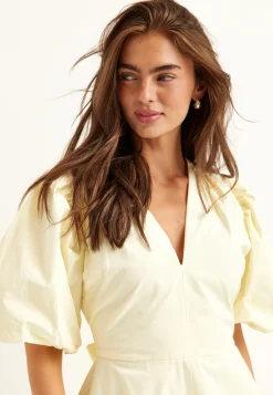 V-neck Bubble Hem Short Dress