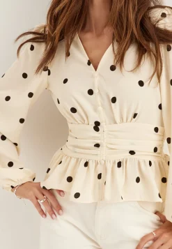 V-neck Button Blouse