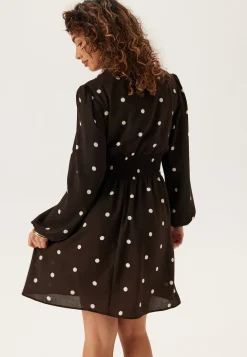 V-neck Button Short Dress