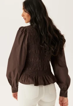 V-neck Cotton Smock Blouse
