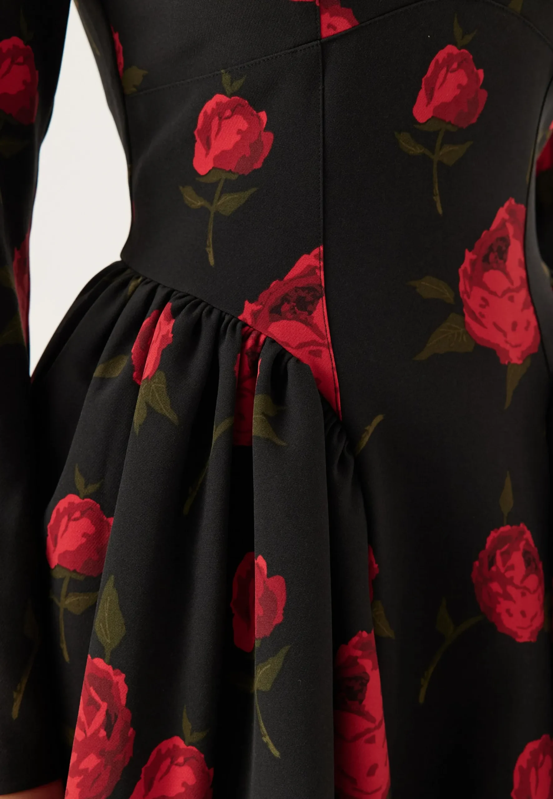Volume Skirt Long Sleeve Mini Dress