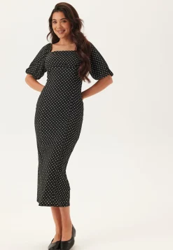 Volume Sleeve Midi Dress