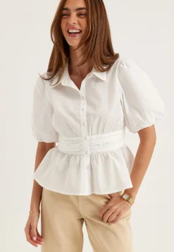 Waist Detail Cotton Blouse