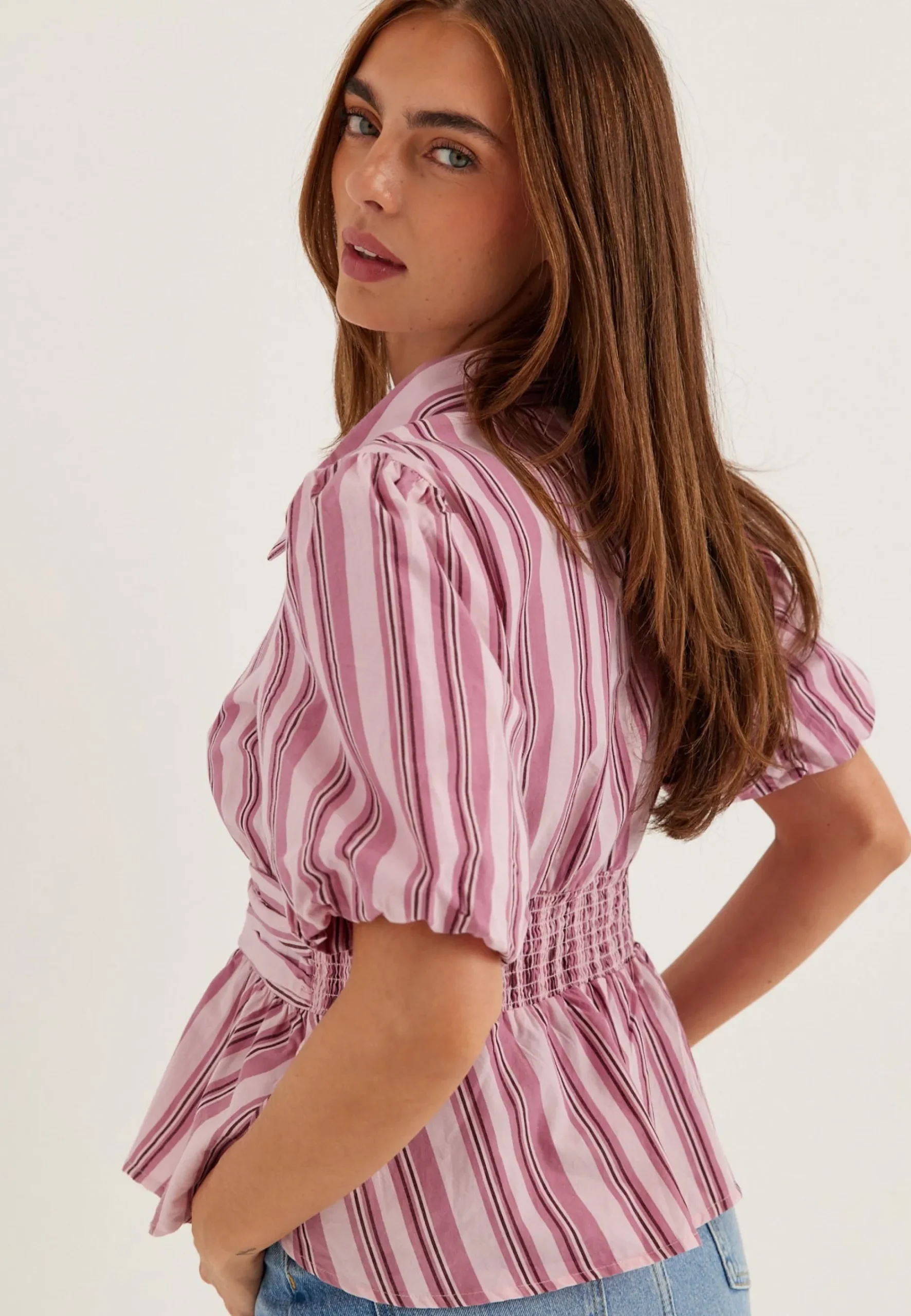 Waist Detail Cotton Blouse