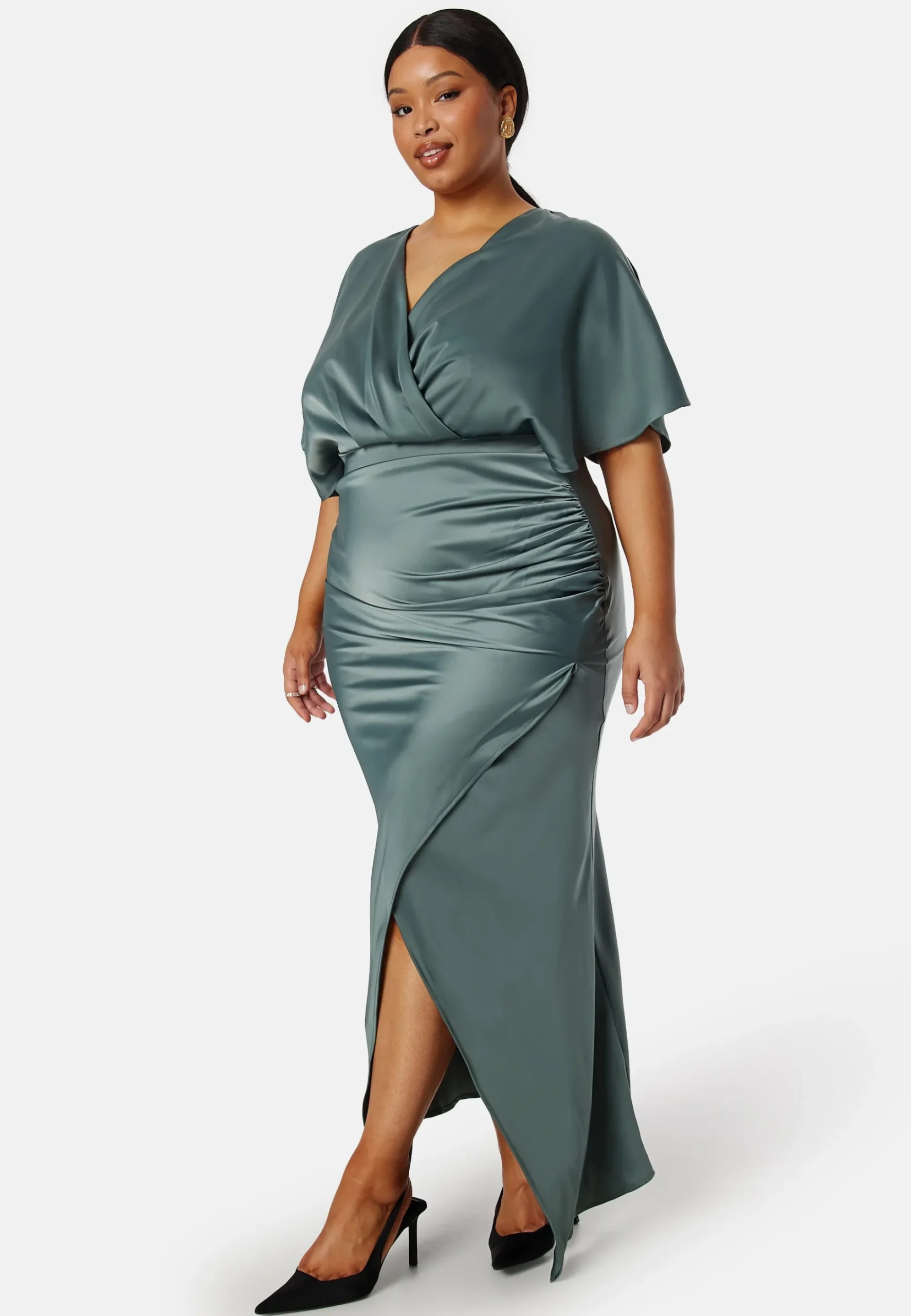 Wrap Satin Gown